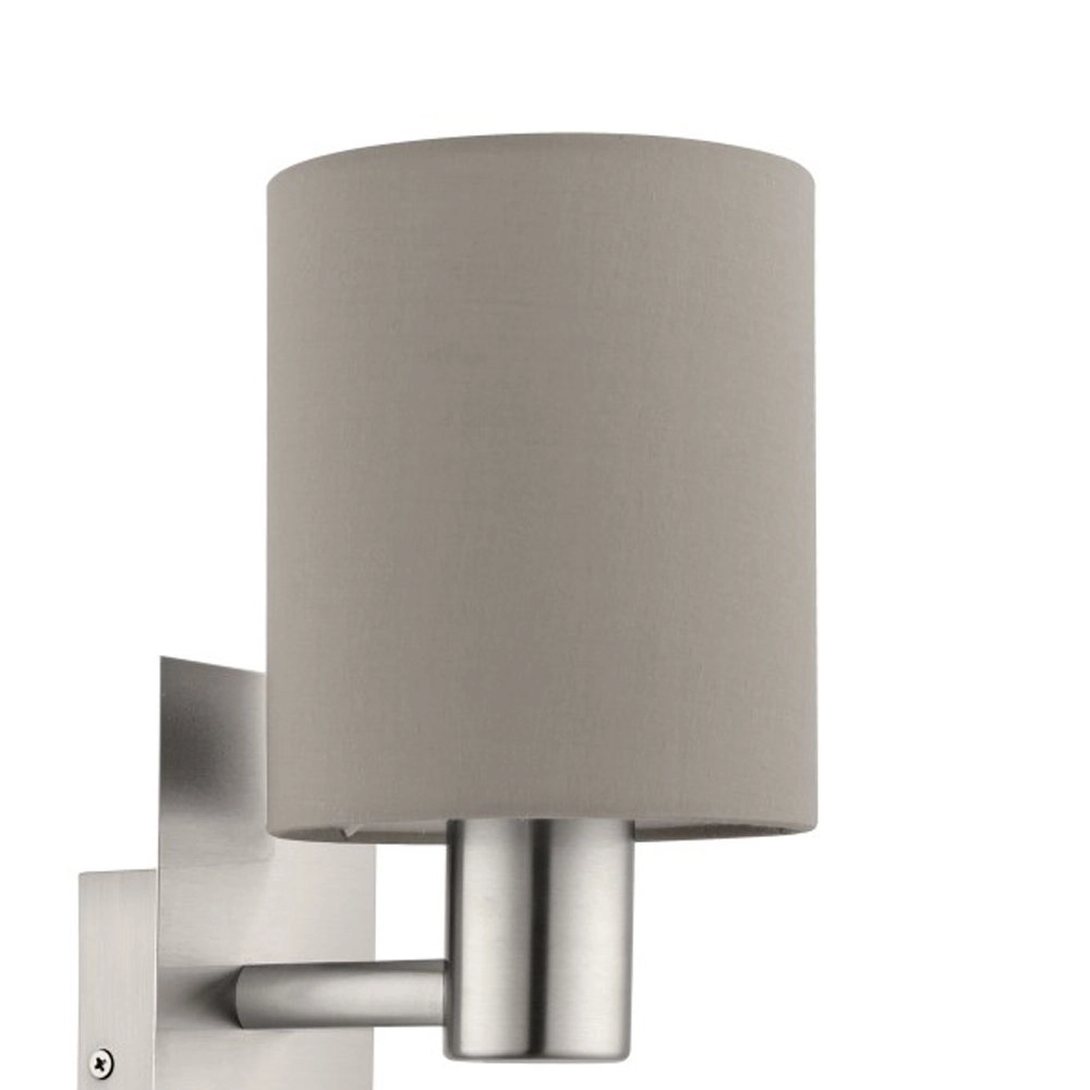 Wall lamp Pasteri taupe shade with reading light Eglo 9002759964788
