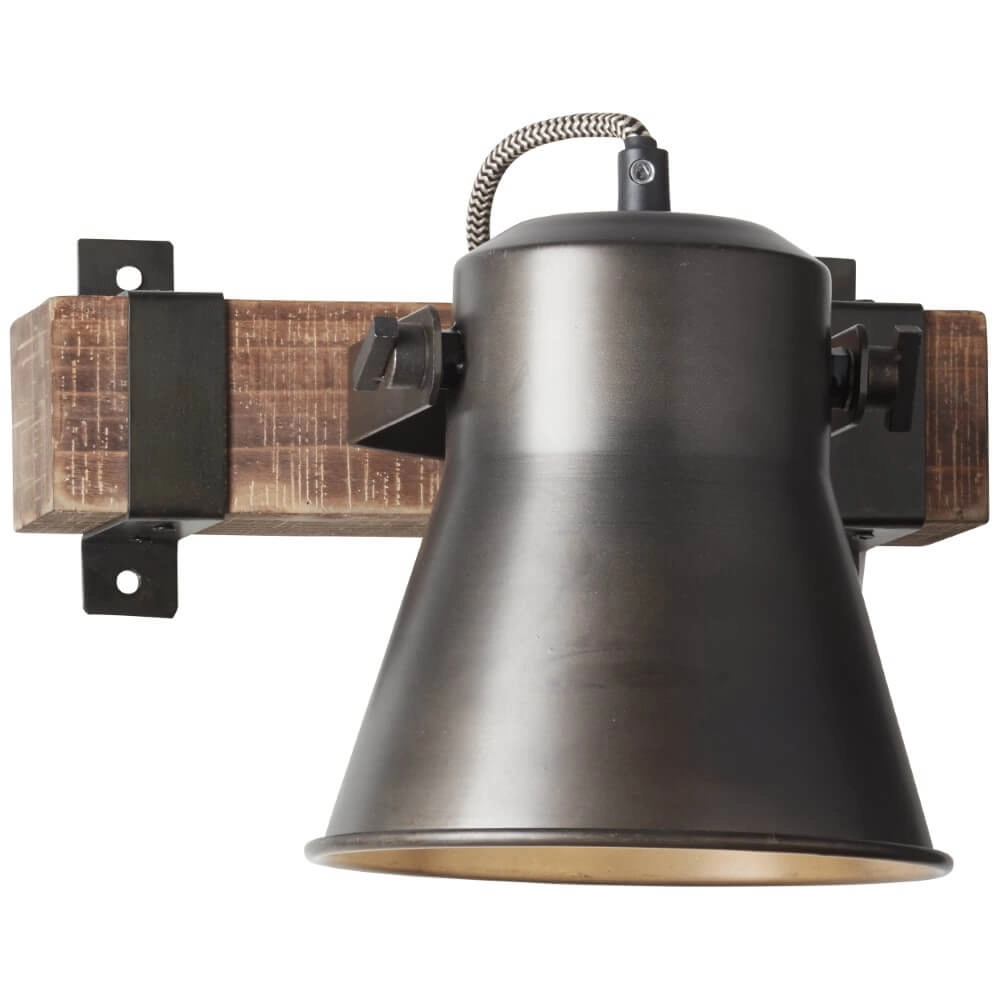 Wall lamp Decca black with brown