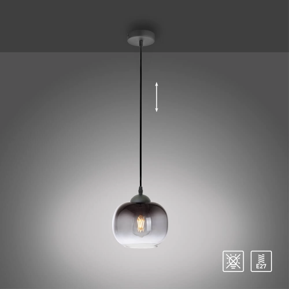 Black pendant lamp Zea ankle Just Light 4043689993740