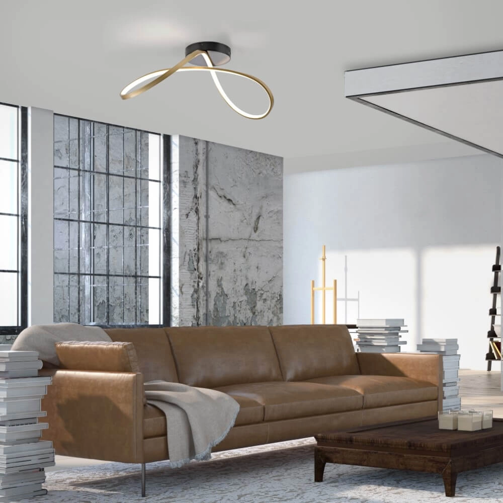 Design ceiling lamp Okta brass/black Just Light 4043689001940