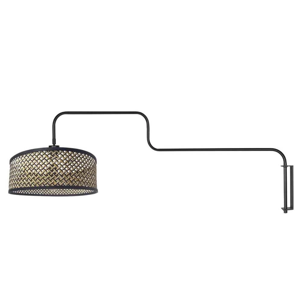 Wall lamp Bloeba black with bamboo shade Steinhauer 8712746177138