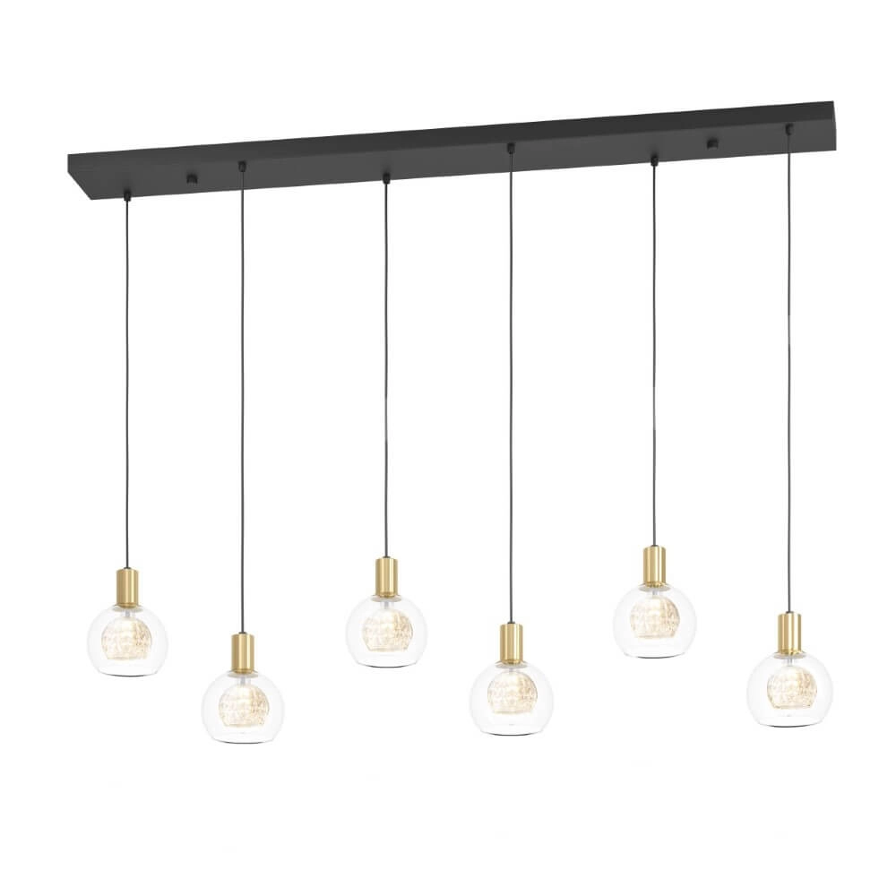Black hanging lamp Terque with gold