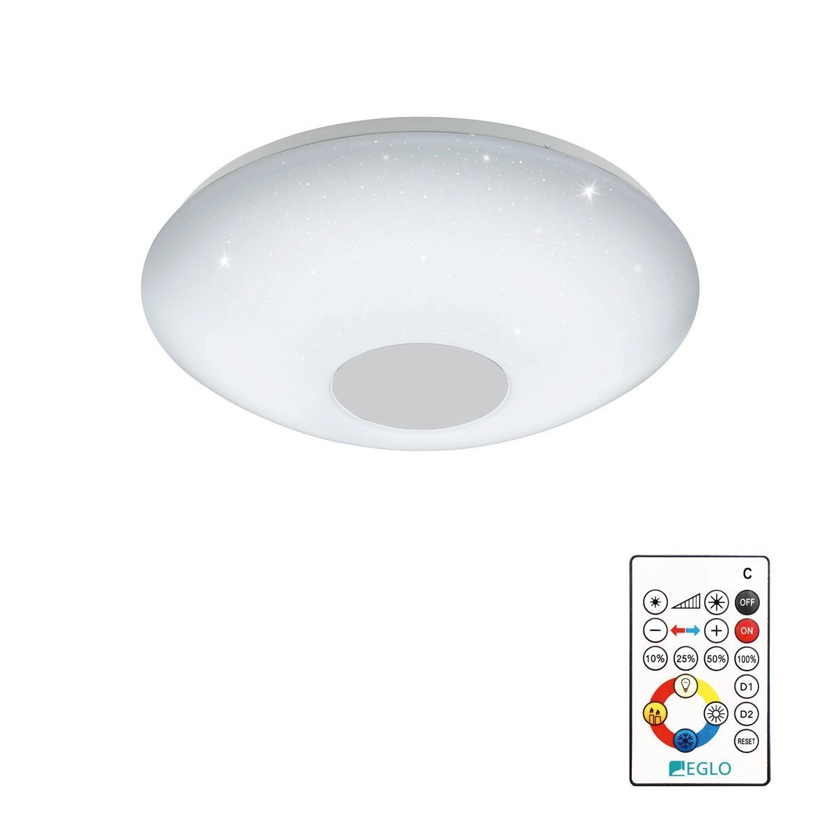 LED flush ceiling light Voltago 2 RGB Crystal around 30cm white