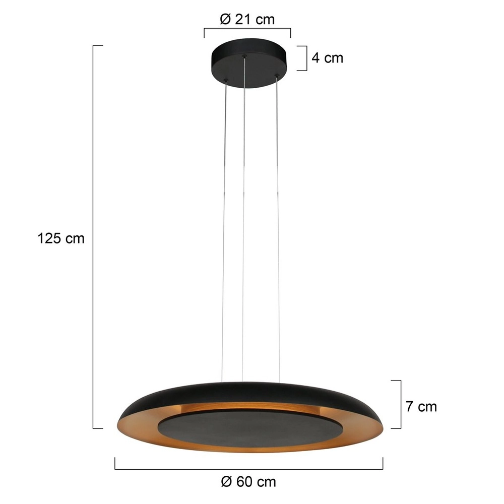 Pendant lamp Golden Veil black Ø 60cm Steinhauer 8712746180305