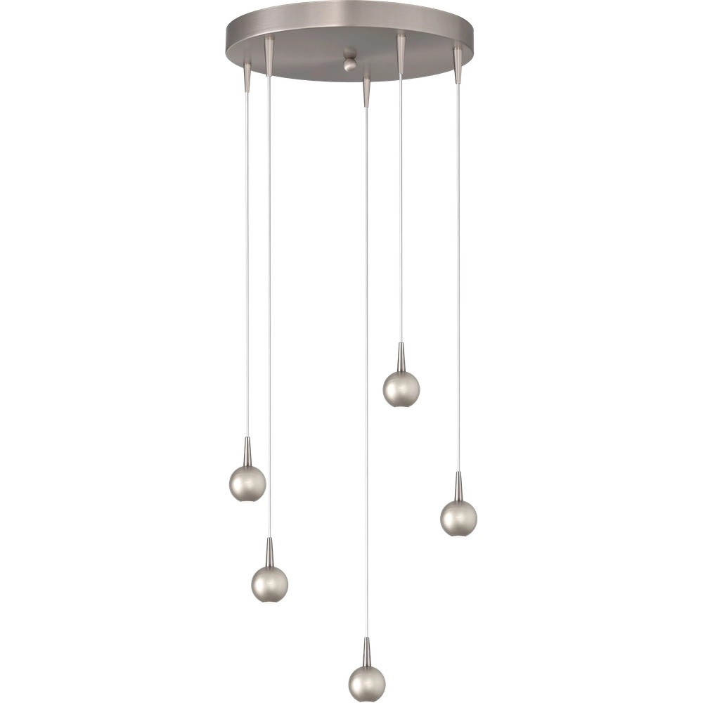 5-light pendant lamp Talana nickel Ø 35cm DTW