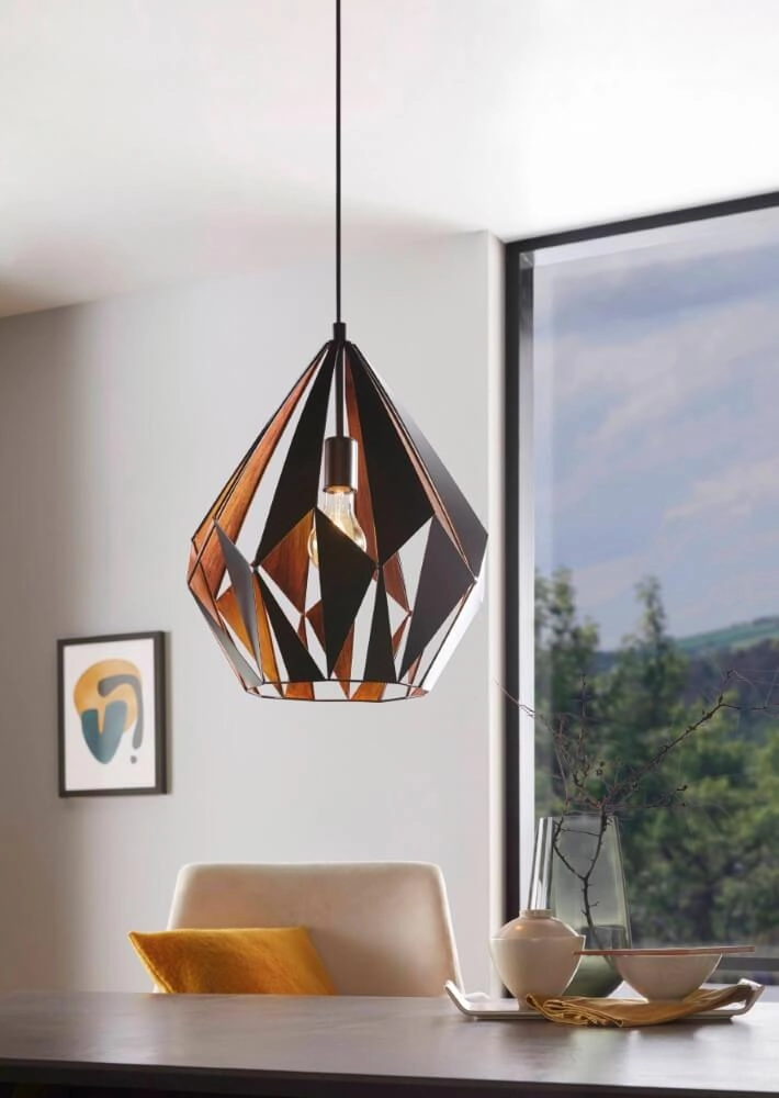 Pendant lamp Carlton 1 38cm black with copper Eglo 9002759498788
