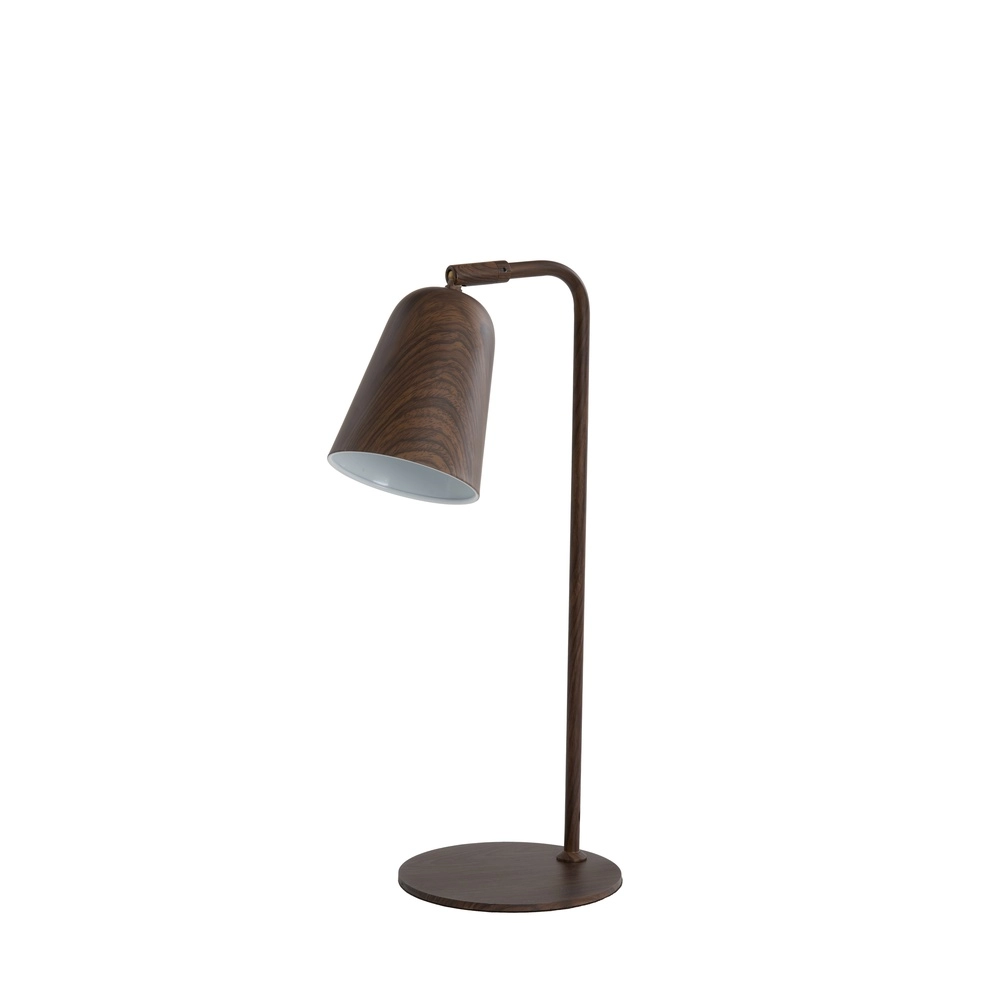 Desk lamp Salomo with walnut wood look