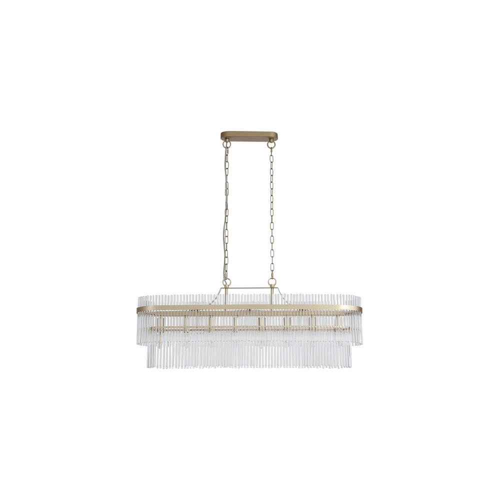 Pendant lamp Lara Gold with clear glass oval Searchlight 5053423301464