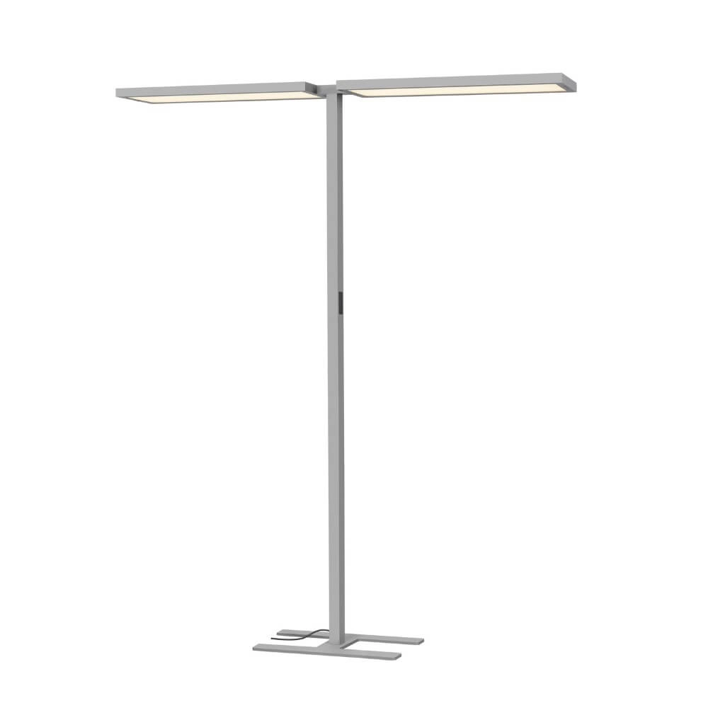 Led Office Floor Lamp Worklight Pro Grey - Double