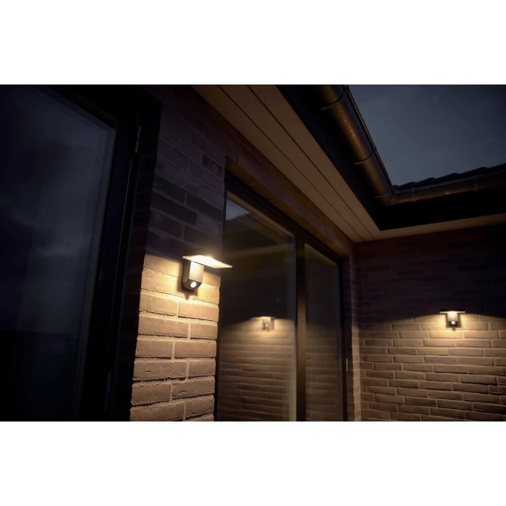 Solar wall lamp Rica black rectangle Nordlux 5704924004797