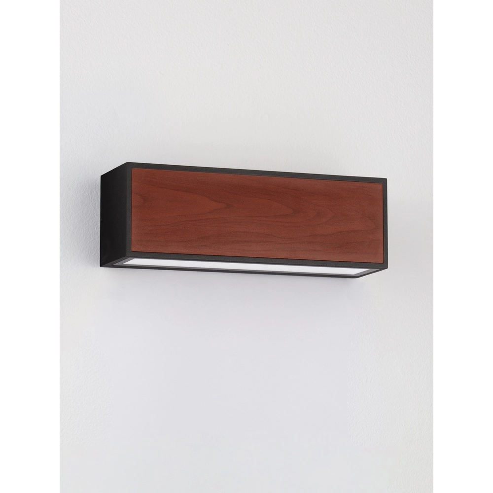 Solar wall lamp Brown black with wood Lyora 5212017449443