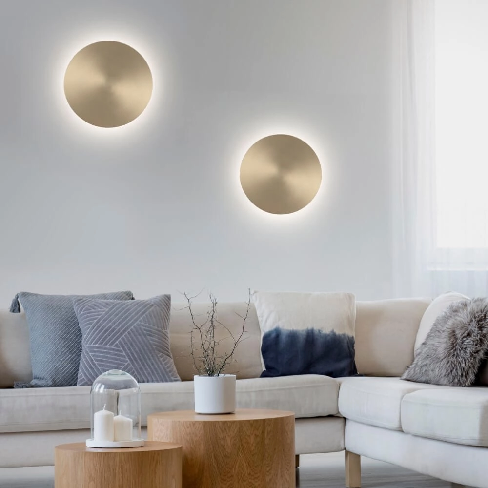 Design wall lamp Akku Puntua Ø 25cm brass Paul Neuhaus 4012248372524