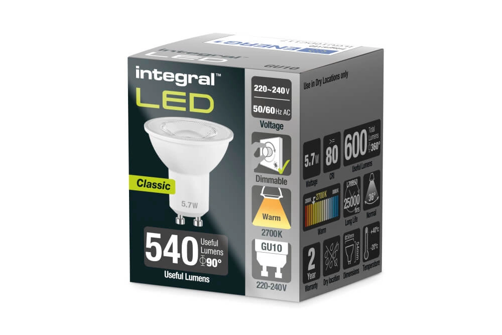 LED spot 5.7W - GU10 - 600lm - 2700K 36° Lyora 5055788255567