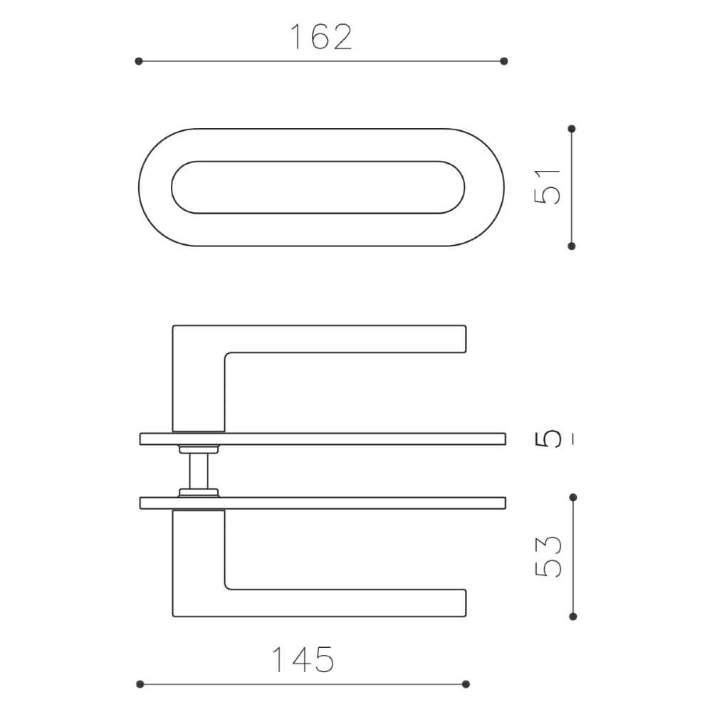 Door handle Link horizontal shield bronze matt Olivari 8714186545850