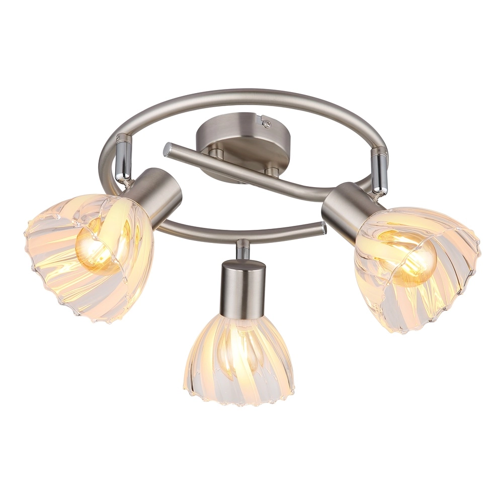 Ceiling lamp 3-lights Zachery nickel