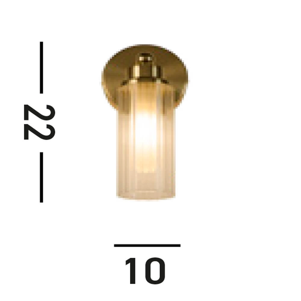 Gold wall lamp Imperial with ribbed glass Searchlight 5053423271958