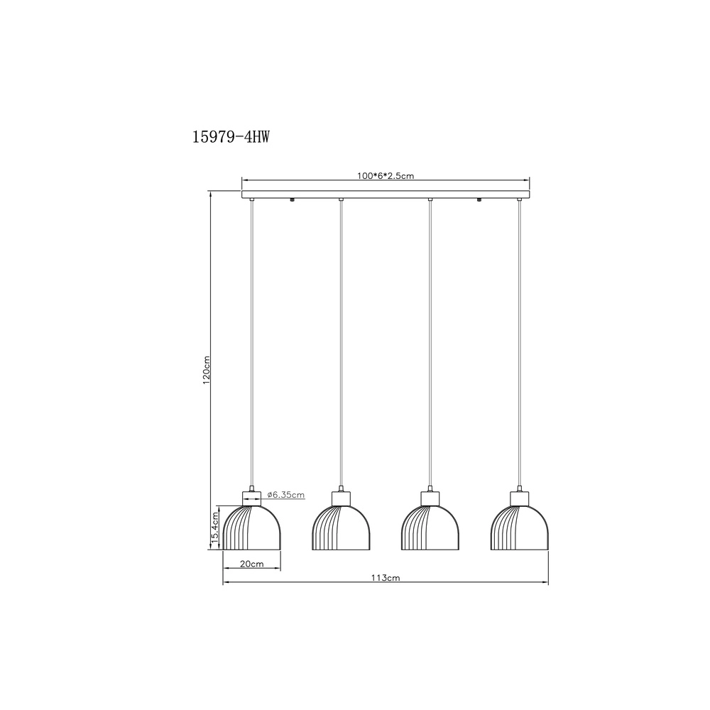 4-light pendant lamp Swanson white Globo 9007371581009