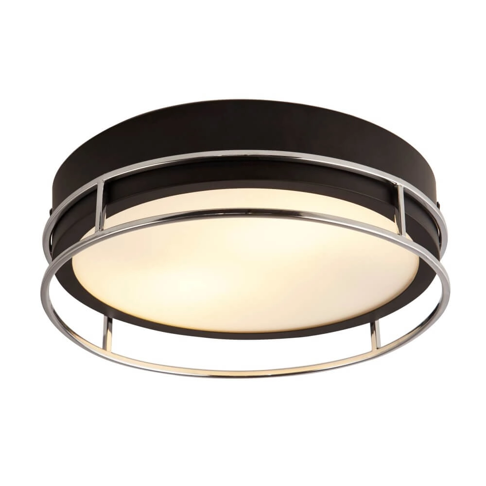 Design ceiling lamp Pheonix Ø 30cm black with silver Searchlight 5053423251004