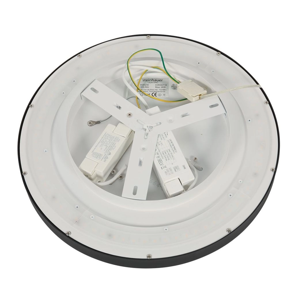 Modern ceiling light Flady black Ø30cm Steinhauer 8712746181012