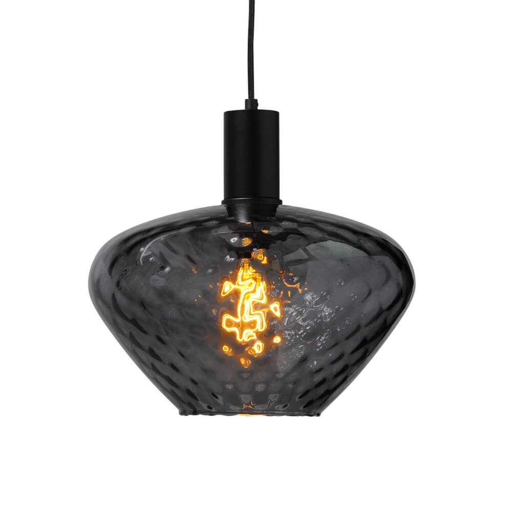 3-light hanging lamp - black - Porto with Blossom clear lenses Masterlight 8718121269528