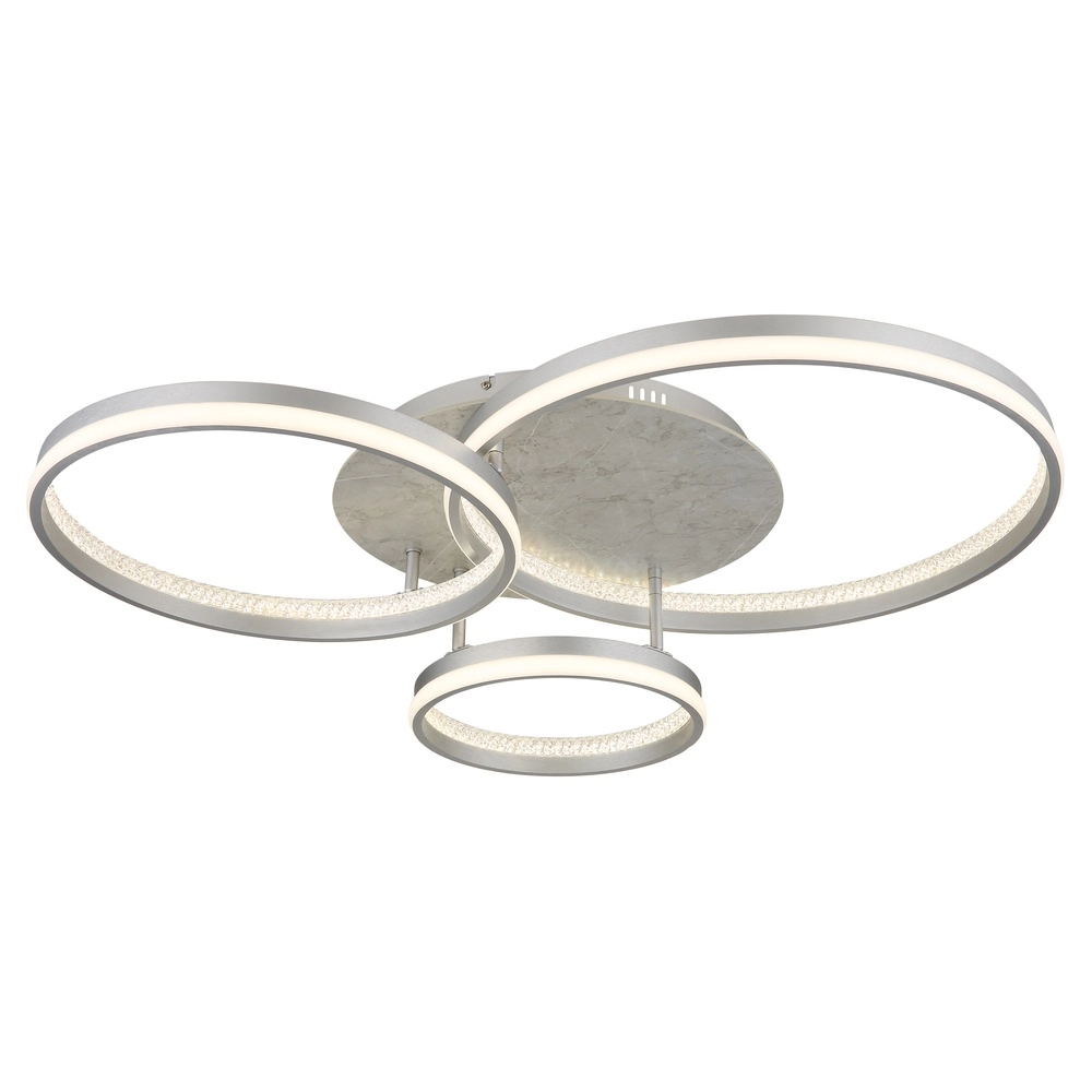 Ceiling lamp Mary silver grey 3-light