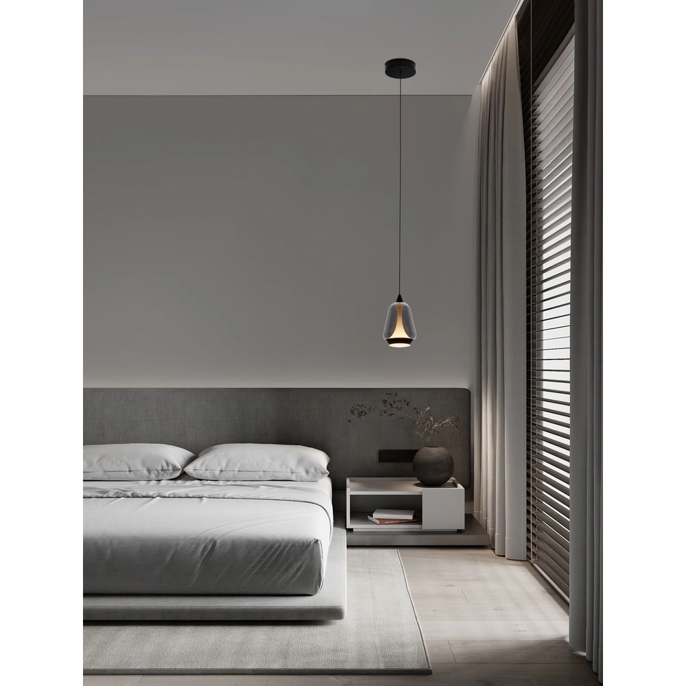 Design pendant lamp Alish 1-light smoke glass Lyora 5212017477682