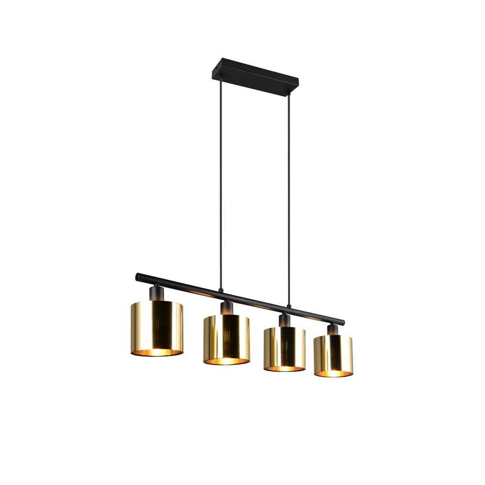 Pendant lamp Jason black with gold 3-lights