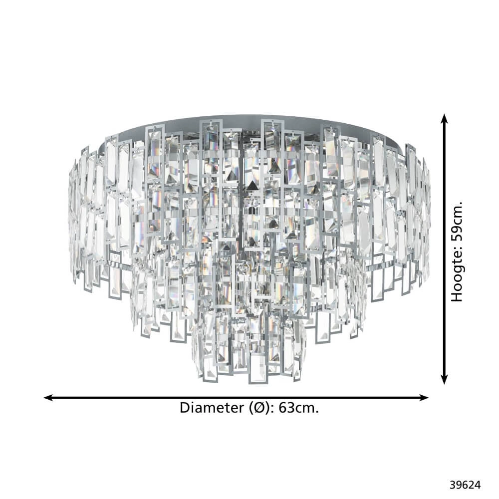 Ø 63cm ceiling chandelier Calmeilles 1 chrome Stars of Light 9002759396244