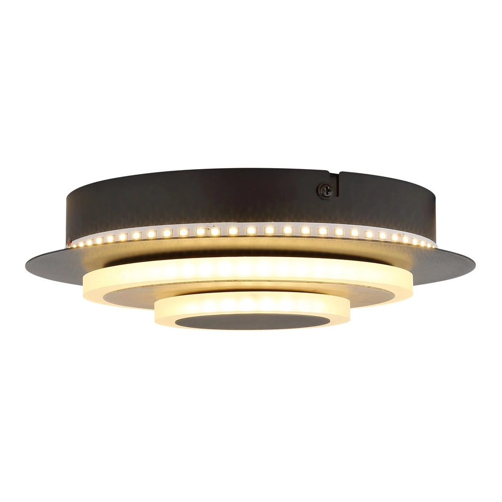 Black wall lamp Odonell with wood Globo 9007371566419