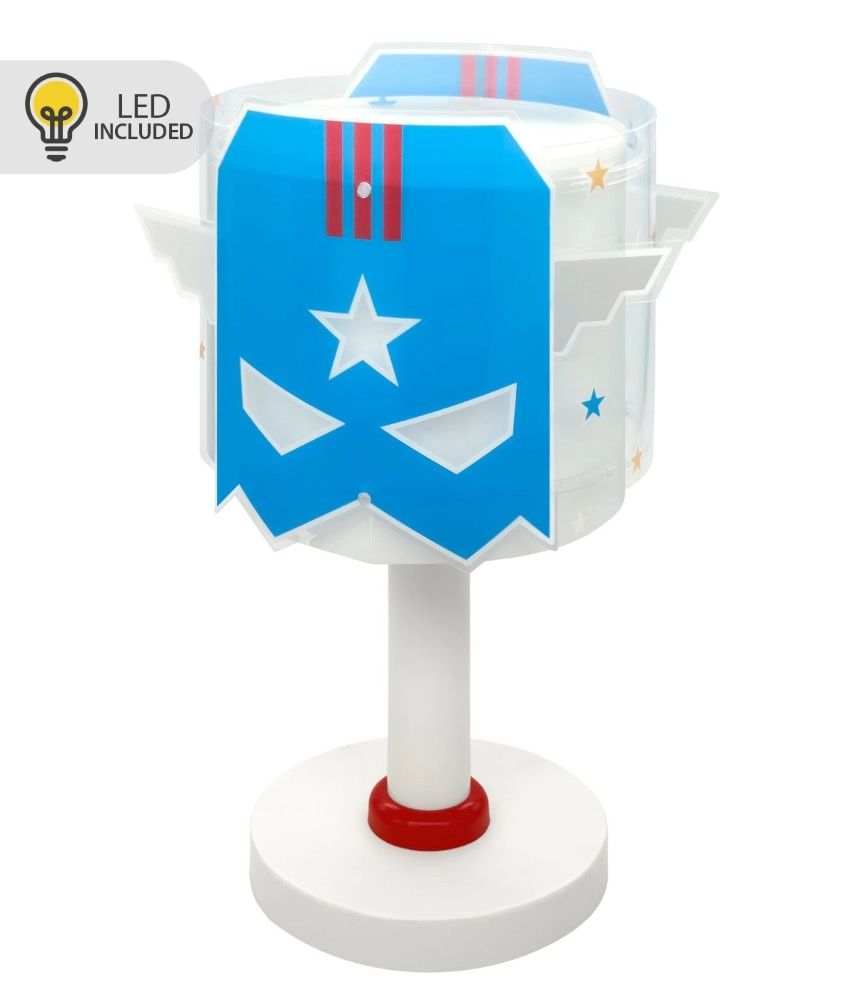 Children's room table lamp Hero blue glow in the dark