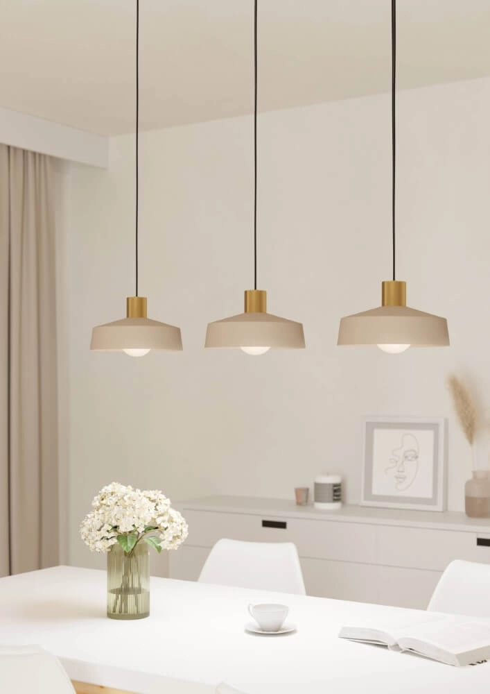 Pendant lamp Valdiola 3-light sand brown Eglo 9008606240579