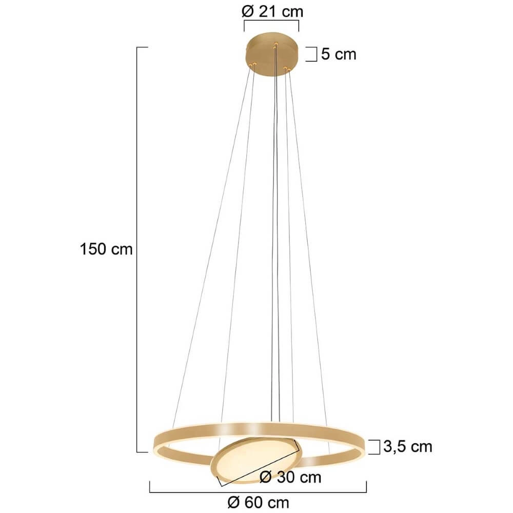 Led pendant light Ringlux 2x LED gold Steinhauer 8712746167283