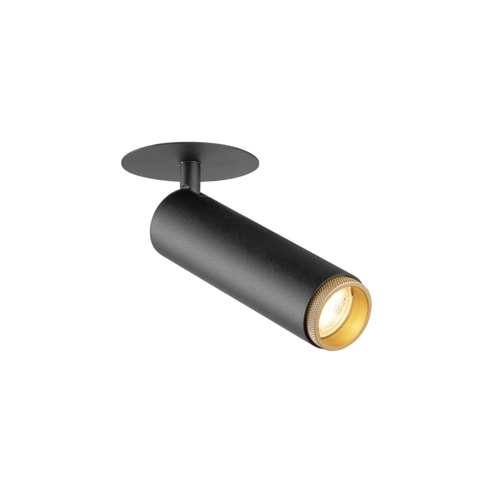 Recessed spotlight Grip! M black with gold 3000K SLV 4024163304498