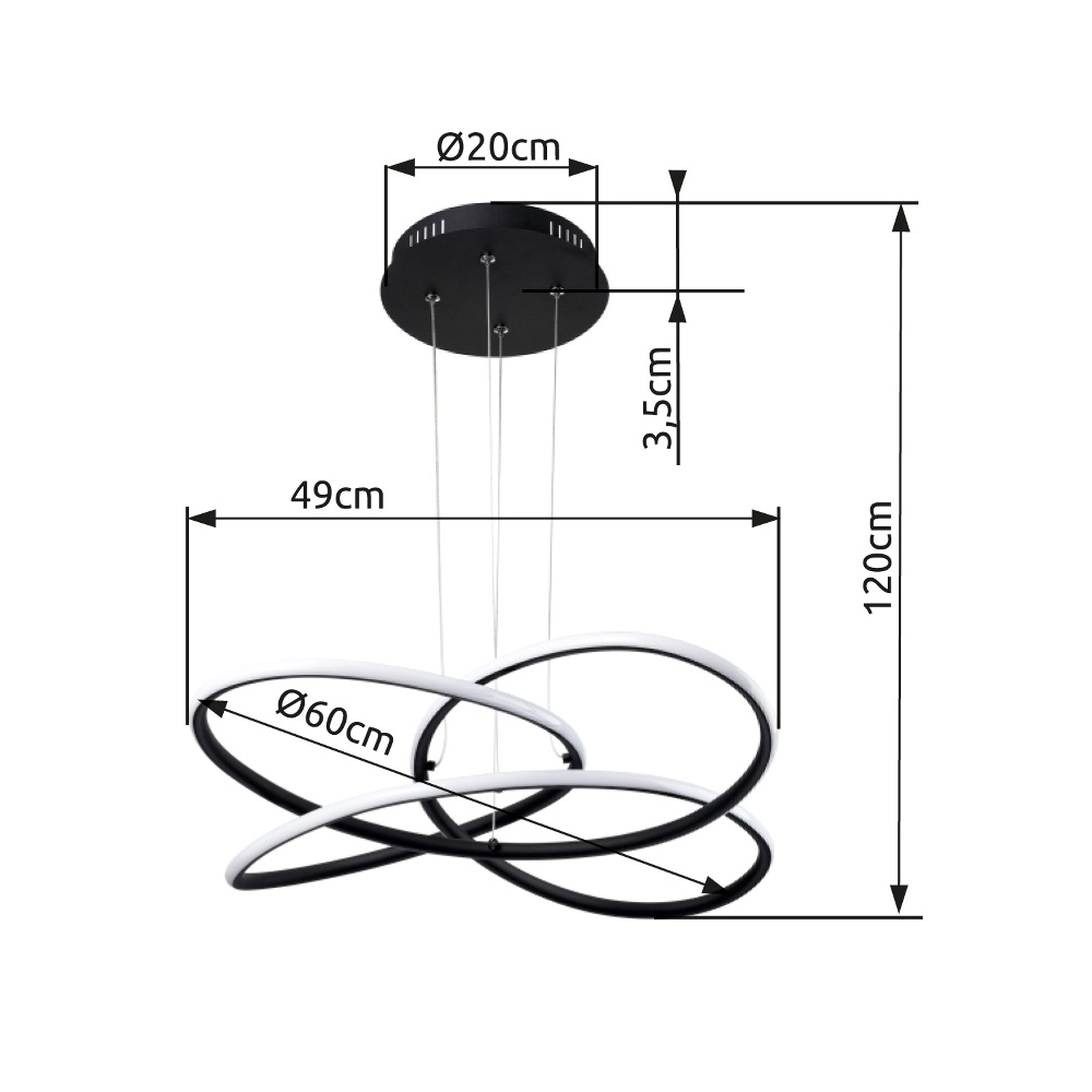 Design pendant lamp Panda black Ø 60cm Globo 9007371409426