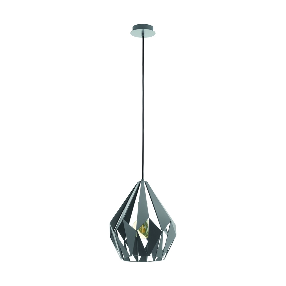 Grey pendant lamp Carlton 1 Ø 31cm