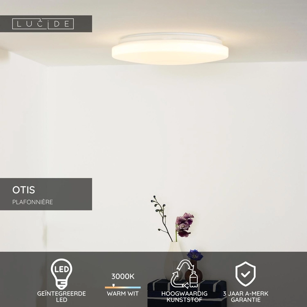 Ceiling light Otis Ø 34cm white Lucide 5411212791382