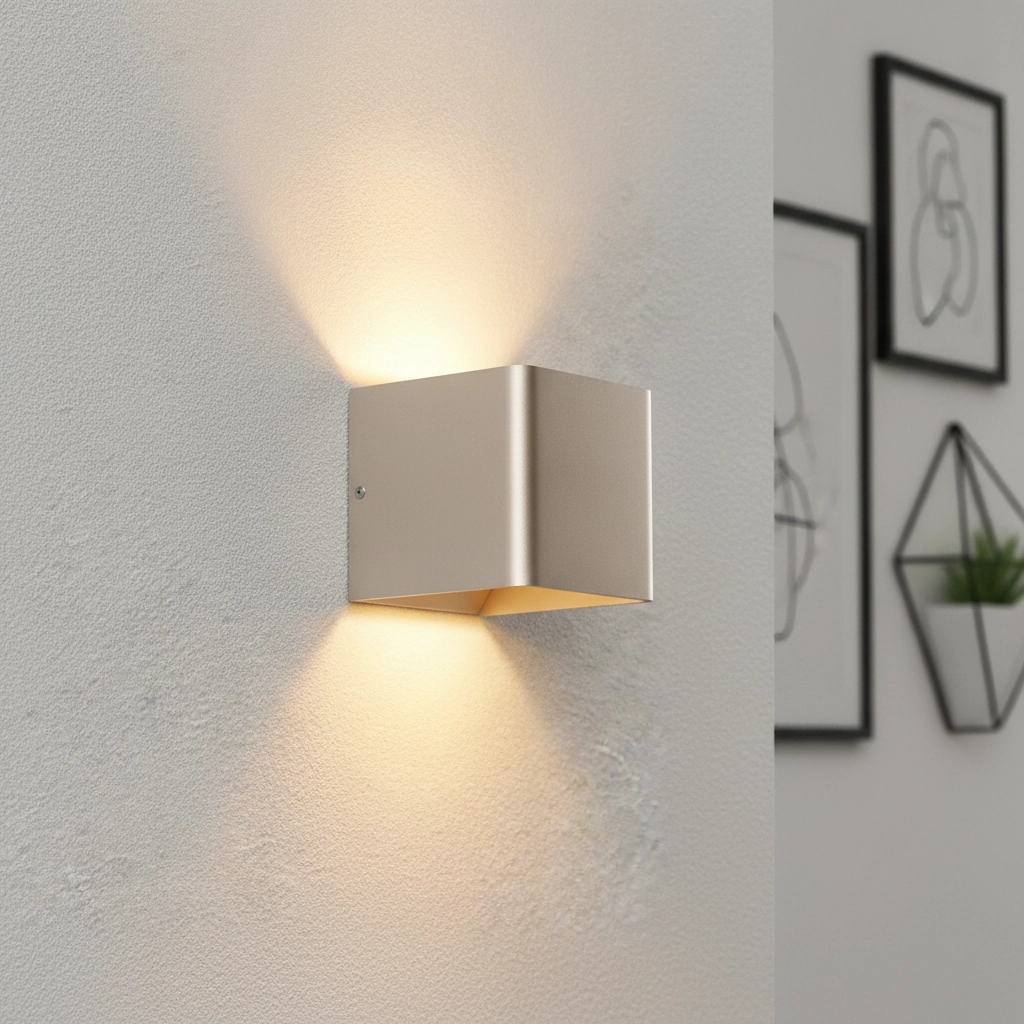 Square wall lamp Fulda champagne
