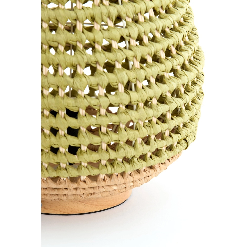 Rattan table lamp Kalipa Ø 32cm - green rattan Light & Living 8717807760502