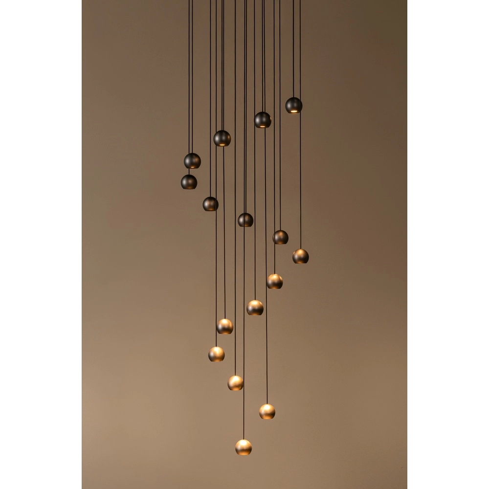 Design vide pendant lamp Montana 16-light coffee brown Premium by Lucide 5411212680174