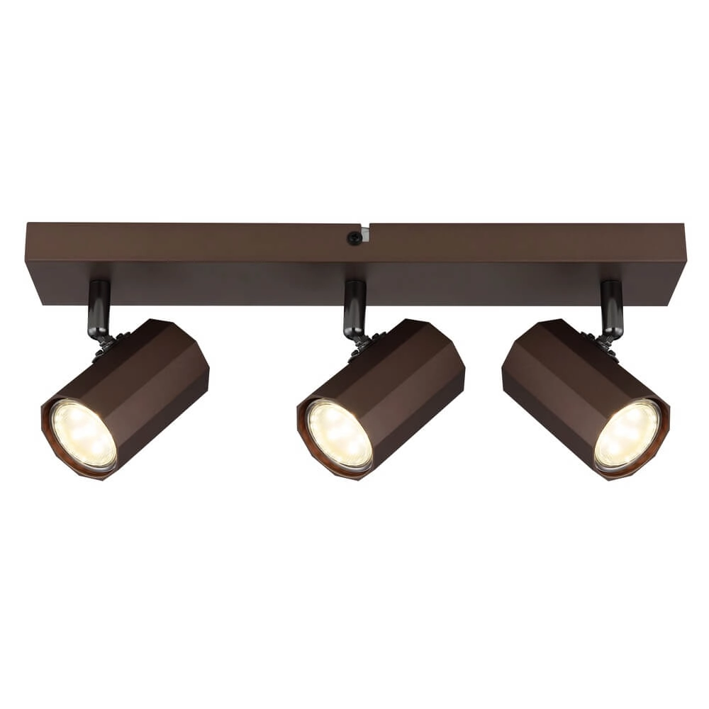 Bronze ceiling lamp James 3-light Globo 9007371450886