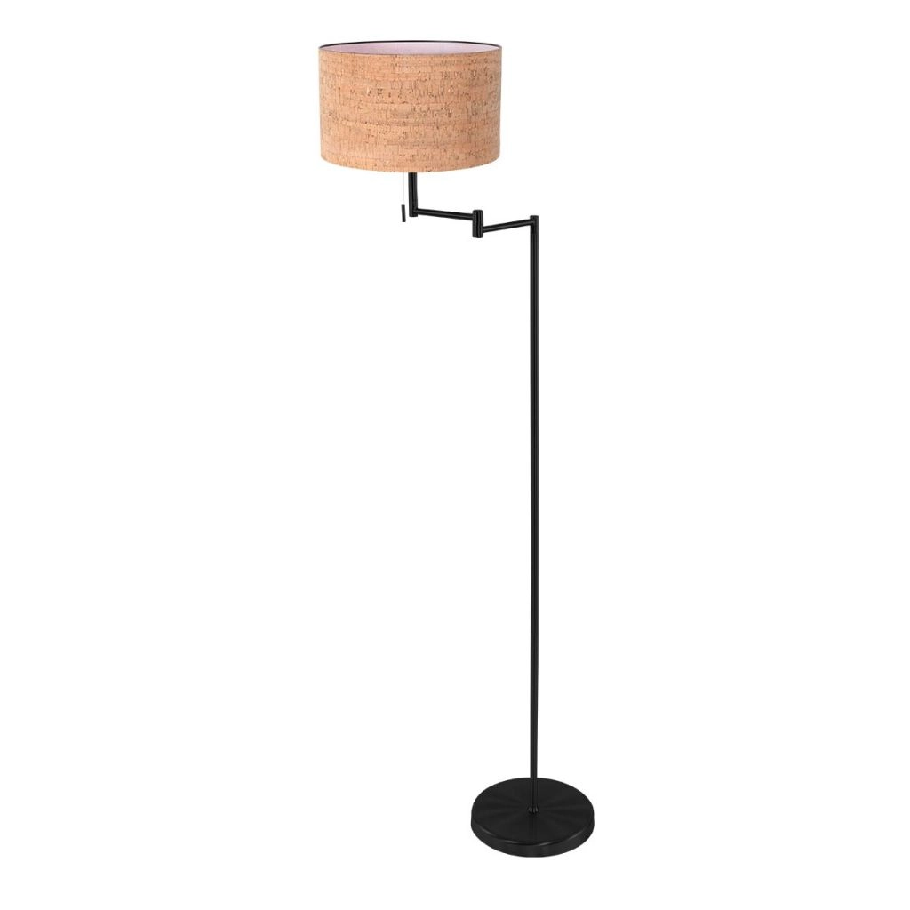Black floor lamp Bella with cork cap Ø30cm Steinhauer 8712746180657