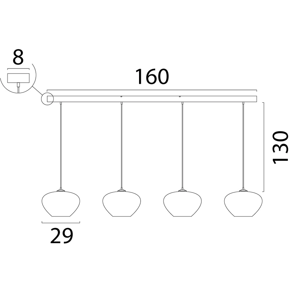 4-light pendant lamp Cartone with Think Paper hoods Masterlight 8718121396729