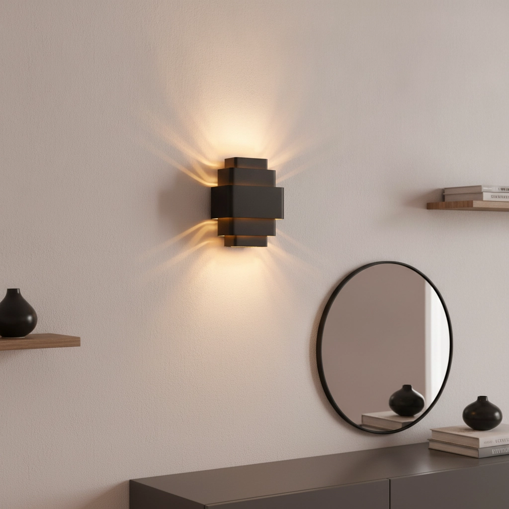 Design wall lamp Layers Black with gold inside