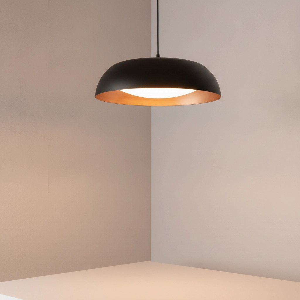 Design pendant lamp Landon black with copper