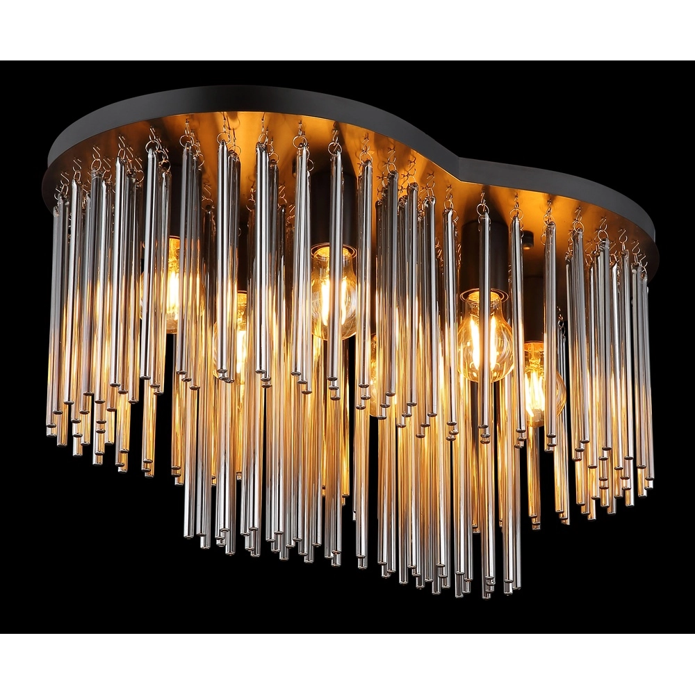 Ceiling lamp Gorley black with glass rods Globo 9007371528622