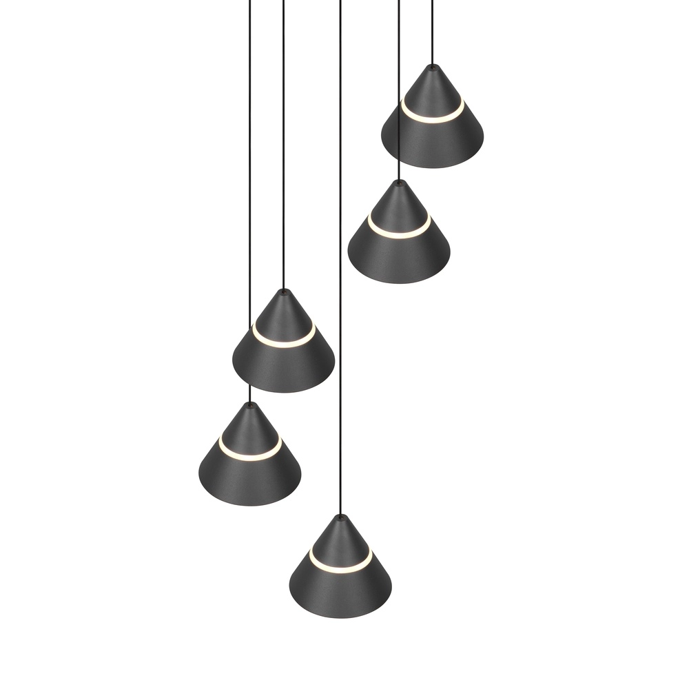 Design pendant lamp Romeo 5-light black Trio 4017807667806