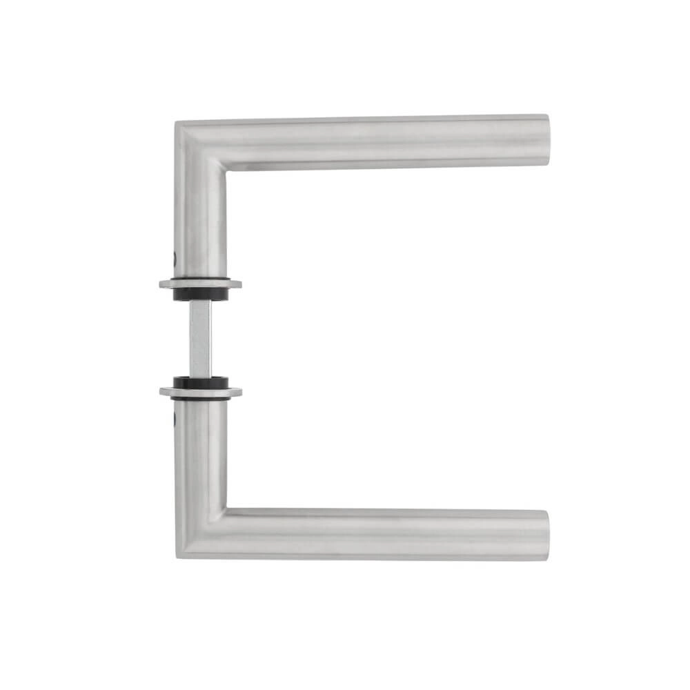 Door handle Jura with small round rosette stainless steel Intersteel 8714186558027