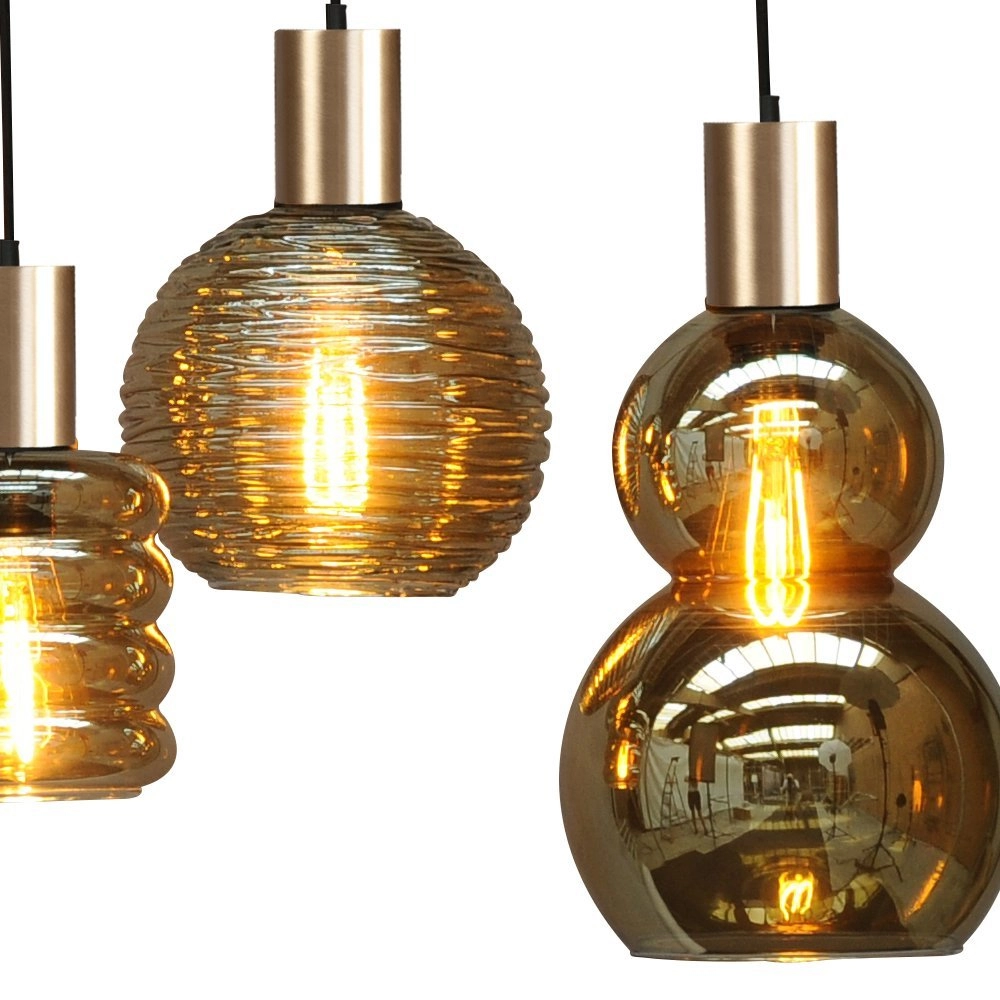Black hanging lamp with gold Bounty 8-light curio glass Masterlight 8718121256009