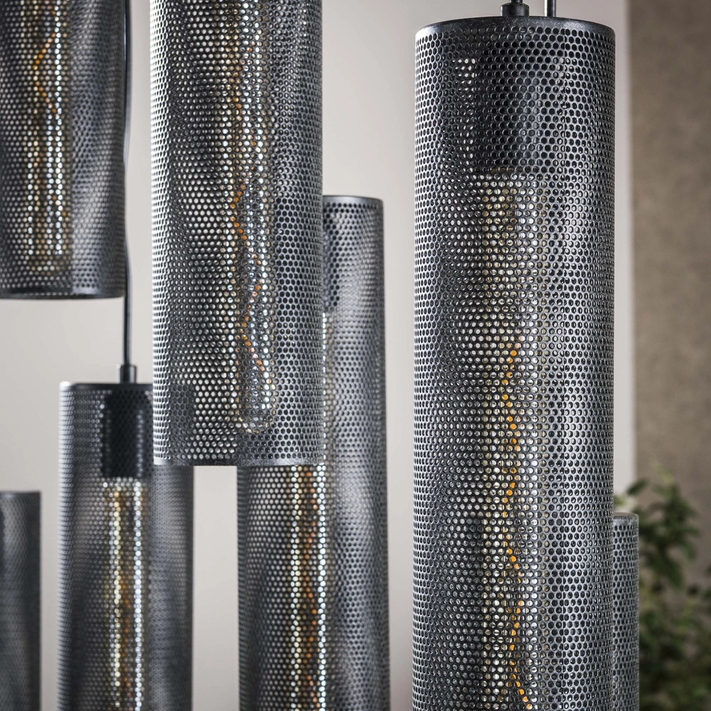 Tube pendant lamp Tube 9-lights - artic black Lyora 8716803511545