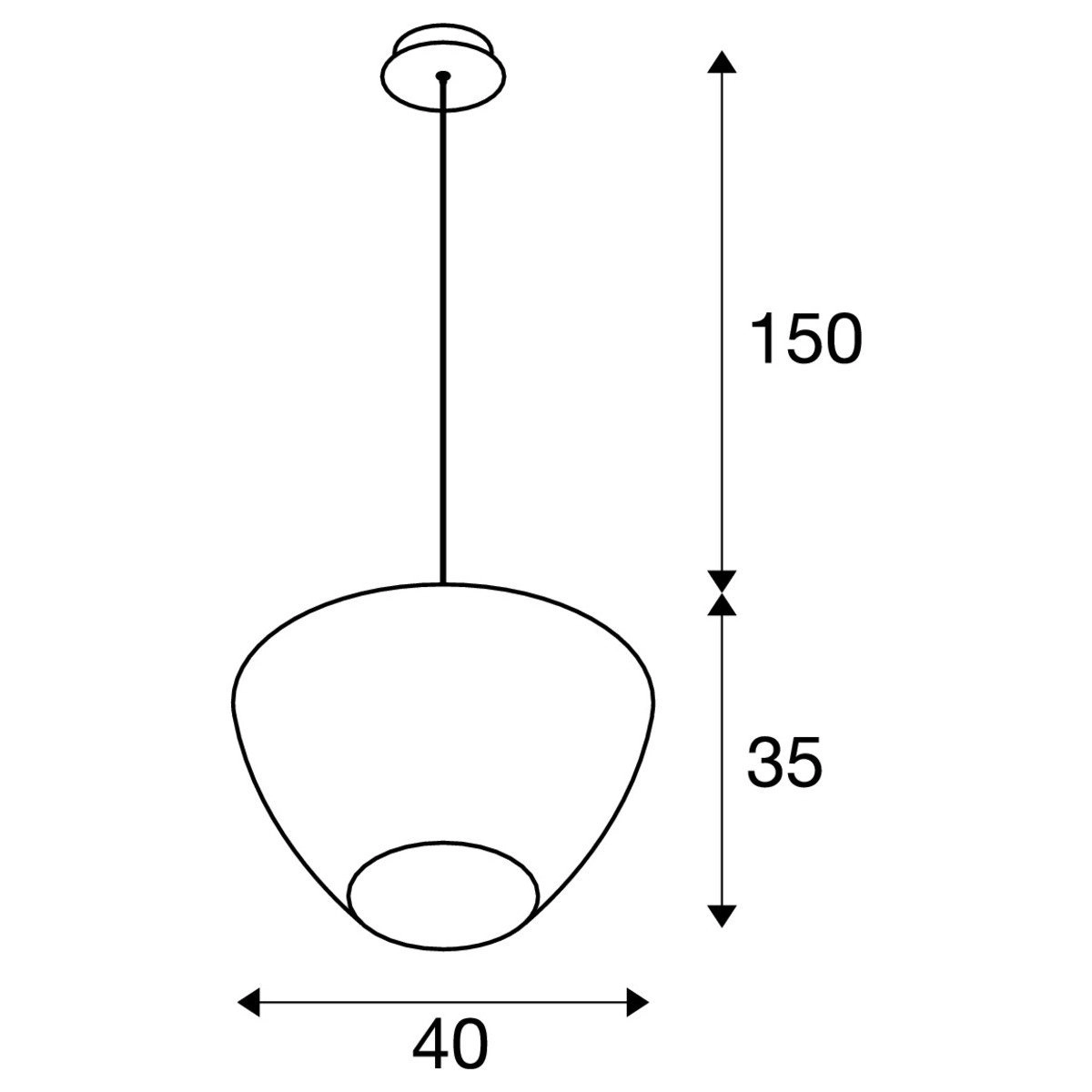 Hanging lamp Pantilo Convex Ø 40 cm SLV 4024163236010